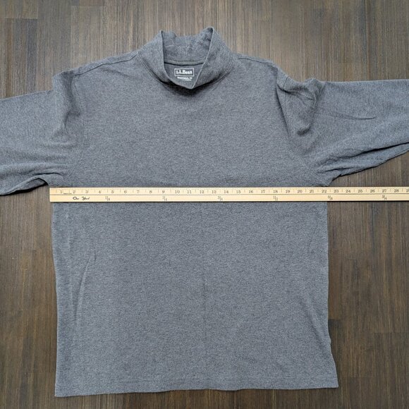 L.L. Bean | Men's Large Grey Long Sleeve T-Shirt with Mock Neck | 100% Cotton - Picture 4 of 5